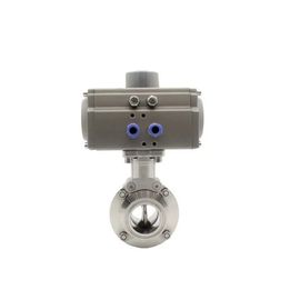 Zawór motylkowy sanitarny SS 316L, pneumatyczny zawór motylkowy Tri Clamp