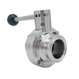 Ręczny sanitarny zawór motylkowy, zawór motylkowy ze stali nierdzewnej 304 316L Tri Clamp