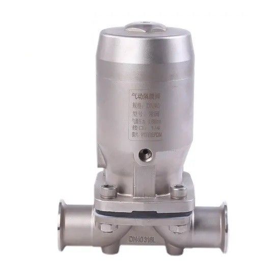 Pneumatyczny zawór membranowy sanitarny DN25 - DN100 z końcówkami Tri Clamp