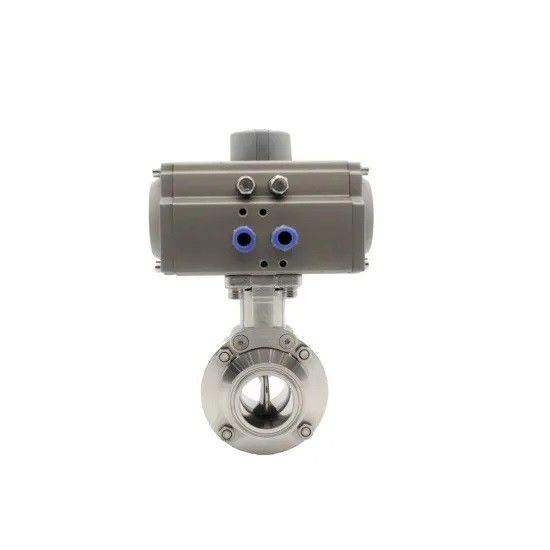 Zawór motylkowy sanitarny SS 316L, pneumatyczny zawór motylkowy Tri Clamp
