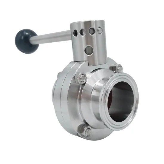 Ręczny sanitarny zawór motylkowy, zawór motylkowy ze stali nierdzewnej 304 316L Tri Clamp