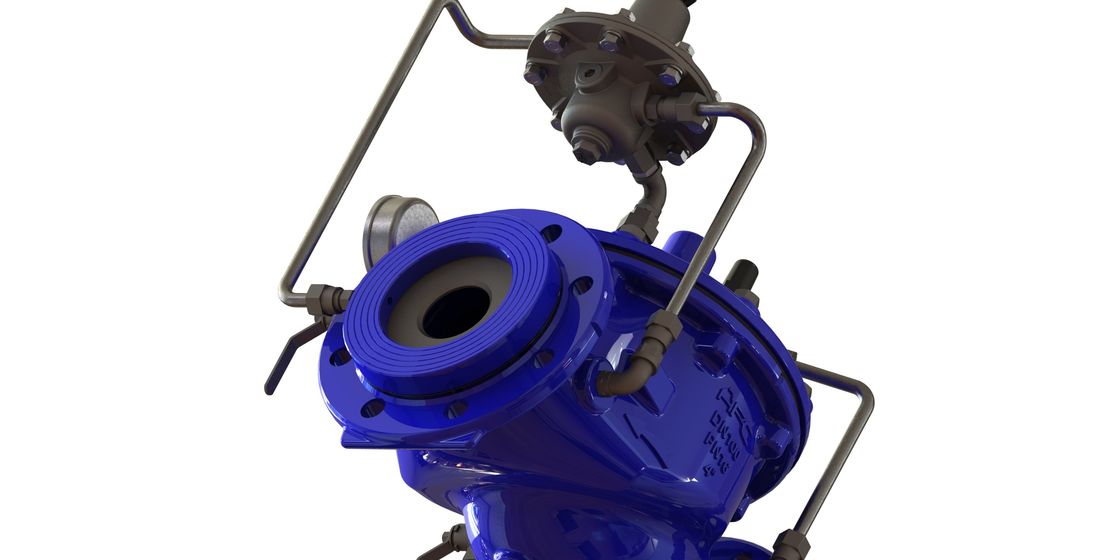 Hydraulicznie sterowany zawór sterujący płynem z korpusem z żeliwa sferoidalnego