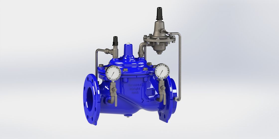 Hydraulicznie sterowany zawór sterujący płynem z korpusem z żeliwa sferoidalnego